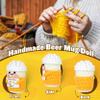 Qpout 21st Birthday Gifts for Men Women, Funny Handmade Crochet Beer with Cheers & Beers to 40 Years Card, Cute Desk Decor & Keepsake for Beer Lovers, Him Her Friends Family view 3