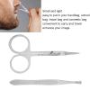 Baxnore Professional Stainless Steel Nose Hair Scissors Tweezers Set Precision Grooming Kit for Men Women Eyebrows Beards Eyelashes Travel Friendly Hair Trimming Tools view 4