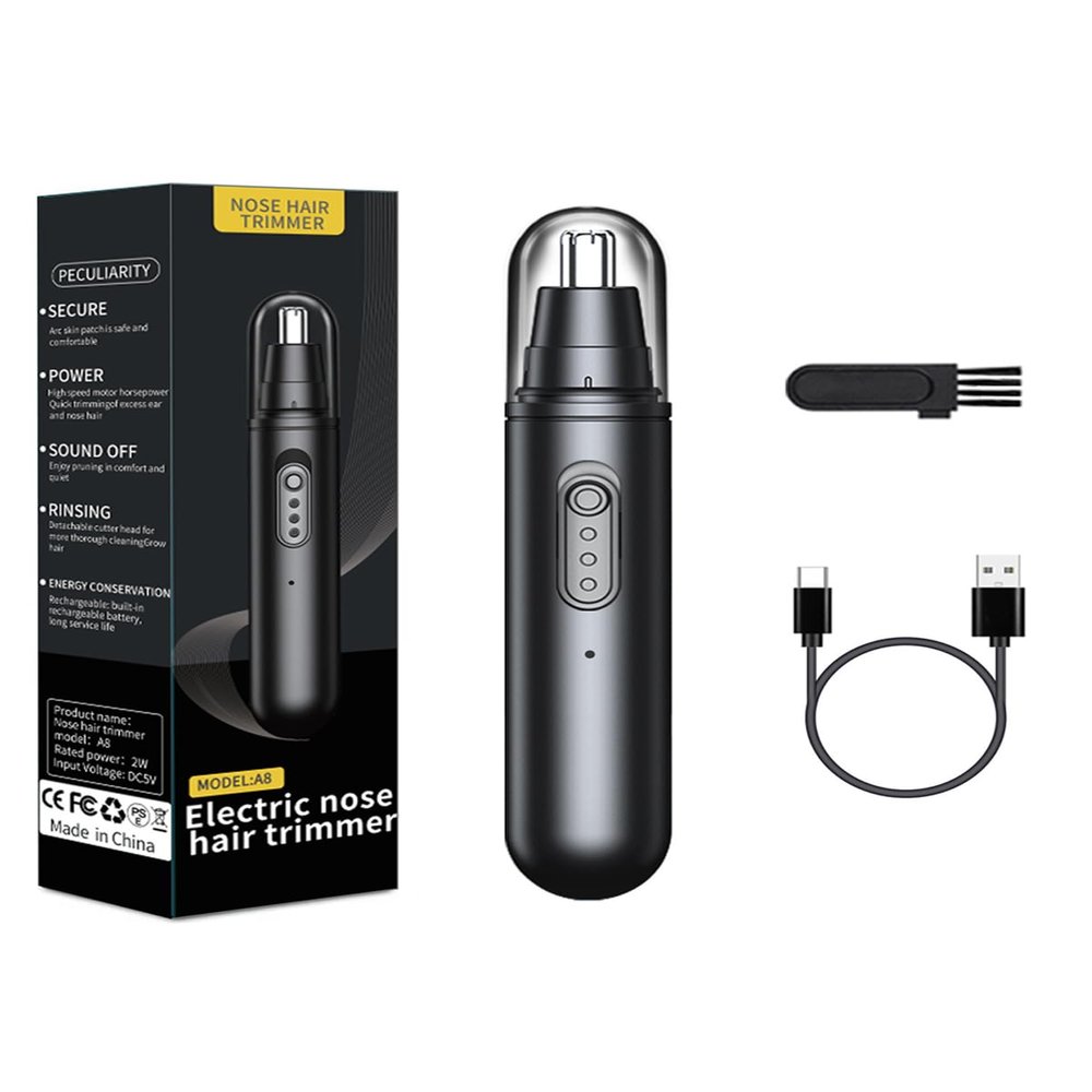 GYCAQAC Nose Hair Trimmer, Rechargeable Wireless Ear Eyebrow Trimming Tool Dual Edge Blades Razor Easy Cleaning
