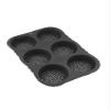 Silicone Hamburger Bun 6-Cavity Non- Baking Tray for Homemade Burger Buns Flexible Dishwasher-Safe 34. X 23. X 4 Centimeter Grey view 1