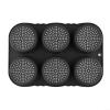 Silicone Hamburger Bun 6-Cavity Non- Baking Tray for Homemade Burger Buns Flexible Dishwasher-Safe 34. X 23. X 4 Centimeter Grey view 2