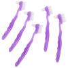 KAJNBN 5pcs Portable Dual-Sided Denture Brush with Ergonomic Design for Effective Cleaning of False Teeth and Partial Dentures, Made of Sturdy Plastic and Nylon, for Vacations view 1