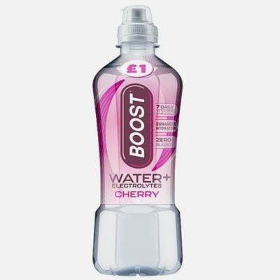 Boost Water+ Electrolyte Hydration Drink Cherry, Zero Sugar Isotonic Water, Enhanced Hydration Beverage, 500ml Bottles, Pack of 24