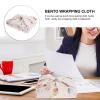 POPETPOP Bento Lunch Box Wrapping Cloth Beige Japanese Style Made of Cotton, Portable and Foldable Handkerchief Suitable for Tablecloth and Candy Box Wrapping view 3
