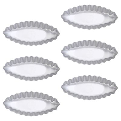 Abaodam 6 Pcs Aluminium Alloy Egg Tart Moulds with Fluted Edges Easy to Clean Cake Baking Molds Suitable for DIY Baking Pies and Egg Tarts in Silver