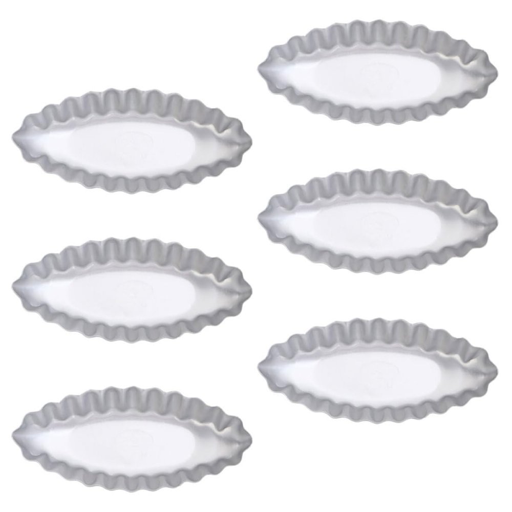 Abaodam 6 Pcs Aluminium Alloy Egg Tart Moulds with Fluted Edges Easy to Clean Cake Baking Molds Suitable for DIY Baking Pies and Egg Tarts in Silver