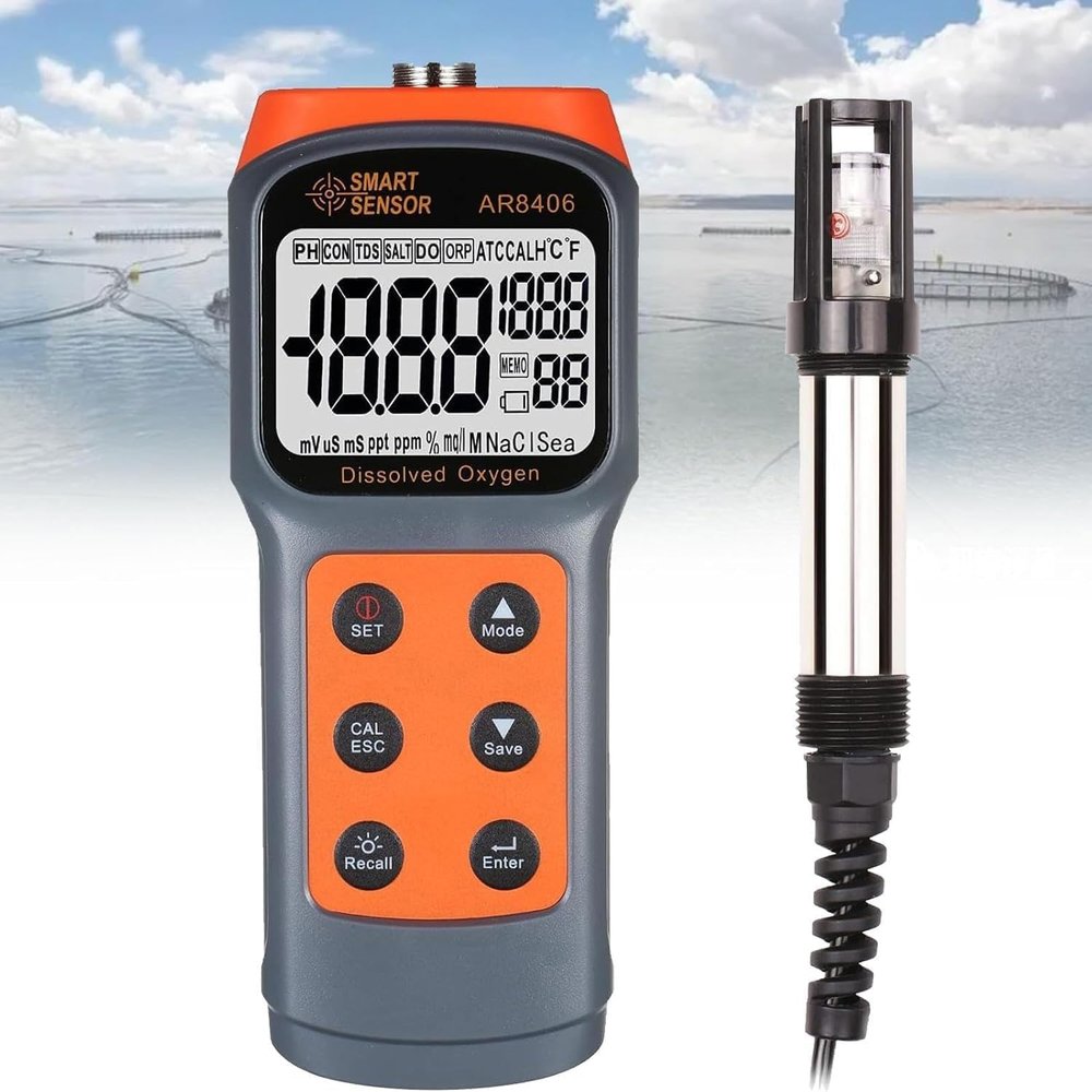 Dissolved Oxygen Detector, Handheld Water Quality Tester, LCD Display, Measurement Range: 0.0-30.0 mg/L, Auto Shutdown, Ideal for Aquaculture and Fish Ponds