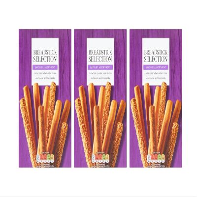 Breadstick Selection 120g Pack of 3,Perfect for serving with dips, cheeses, and charcuterie boards, or simply enjoyed on their own as a savoury treat.
