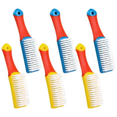 Didiseaon Shoe Cleaning Brushes Set Colour 6pcs for Shoes and Clothes with Handles Great Cleaning Power and Easy Storage, for Bathroom and Toilet Use