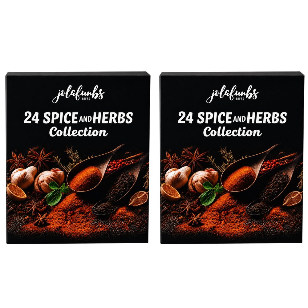 JOLAFUNBS Collection 24 Cooking Gourmet BBQ Grilling Steak Rubs - All Purpose Seasoning Herbs, Spices & Seasonings - Basil, Thyme, Italian Herbs & More Gift Ideas For House Warming Gifts New Home (2x)