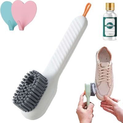 Shoe Brush, Multifunction 2 in 1 Brush with Soap Dispenser Multicolor(White)