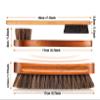 Shoe Brush, Horsehair Suede Shoe Brush Kit Polishing Applicator for Boots Shoes Car Seats Sofas Bags view 3