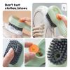 Shoe Brush, Multicolor Shoe Brush Soap Dispenser LongHandle Cleaner ShoesClothes CarSeats Sofas Bags(Green) view 3