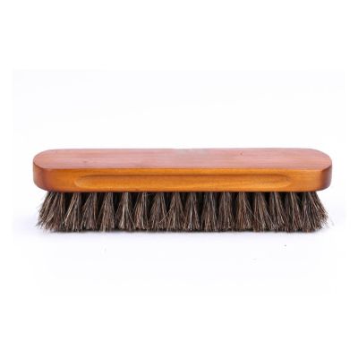 Shoe Brush, Horse Hair Shoe Polishing And Upholstery Brush Brown 17x5cm 2 Pack