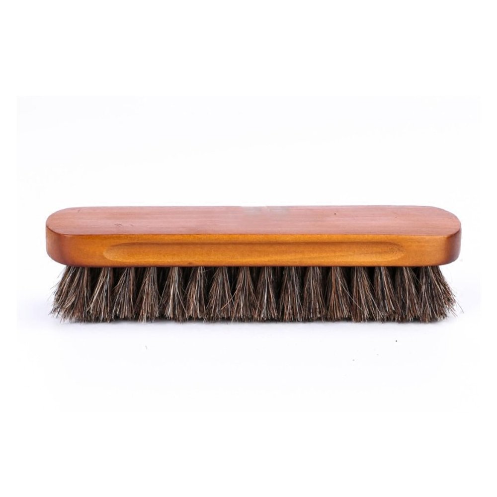Shoe Brush, Horse Hair Shoe Polishing And Upholstery Brush Brown 17x5cm 2 Pack