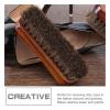 Shoe Brush, Horsehair Shoe Brush Brown Cleaning Kit for Boots Shoes Car Seats Sofas Bags view 4