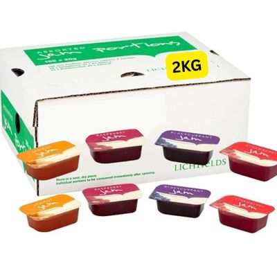 Assorted Jam Portions Strawberry Raspberry Blackcurrant and Apricot (100 portions)