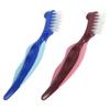 KICHOUSE 2pcs Denture Cleaning Brushes with Double Sided Nylon Bristles and Ergonomic Pp Handle Lightweight Design for Half Dentures Cleaning at Home view 1