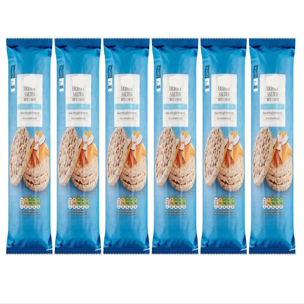 Lightly Salted Rice Cakes 130g Pack of 6, Perfect on their own or topped with your favourite spreads, cheeses, or fresh ingredients for a quick and easy