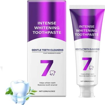 7-Pro Intensive Teeth Whitening Toothpaste,Teeth Whitening Toothpaste for Sensitive Teeth,Deep Repair & Long-Lasting,Freshen Breath White Teeth Stain Removal Gum Care,Gentle for Sensitive Teeth (1PC)