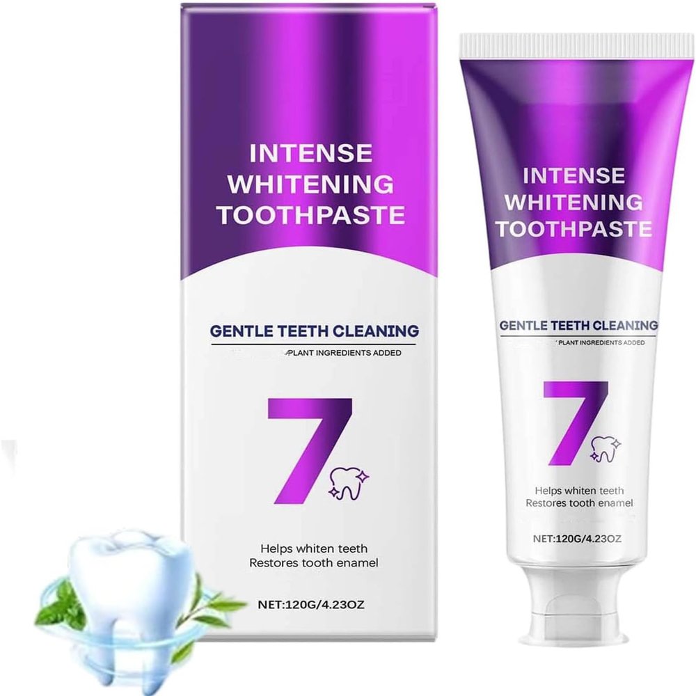 7-Pro Intensive Teeth Whitening Toothpaste,Teeth Whitening Toothpaste for Sensitive Teeth,Deep Repair & Long-Lasting,Freshen Breath White Teeth Stain Removal Gum Care,Gentle for Sensitive Teeth (1PC)