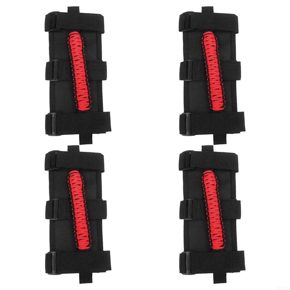 4-Piece Passenger Entry Assist Straps for Wrangler, Woven Nylon Roof Grab Handles with Alloy Buckles, For Easy Install Doorless Support for Off Road Vehicle