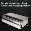 Manual Film Wrapping Machine, Cling Film Packaging Cutter, 18-Inch Stainless Steel, Plug-in & Non-Plug-in, for Meat, Vegetable & Fruit Packaging view 2