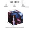 Pu Leather Cube Tissue Box Holders Modern Waterproof Square Tissue Box Cover Purple Flowers With Leaves Facial Paper Holder For Bathroom Kitchen Nightstand Office Home Decor view 3