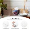 Pu Leather Cube Tissue Box Holders Modern Waterproof Square Tissue Box Cover Purple Flowers With Leaves Facial Paper Holder For Bathroom Kitchen Nightstand Office Home Decor view 4