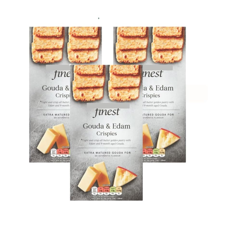 Gouda & Edam Crispies, Pack of 3, All Butter Puff Pastry Biscuits with Gouda and Edam Cheese, 90G