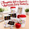 Best Teacher Ever Hamper for Teacher Gifts - Thank You Teacher Hamper Basket with Travel Mug, Apple Stress Ball, Pen, Keychain & Coaster Set. Great for School Leavers, End-of-Term Gifts view 2