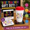 Best Teacher Ever Hamper for Teacher Gifts - Thank You Teacher Hamper Basket with Travel Mug, Apple Stress Ball, Pen, Keychain & Coaster Set. Great for School Leavers, End-of-Term Gifts view 4
