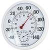 Large Analog Thermometer with Hygrometer for Indoor Outdoor Use, Wall Mounted Humidity Gauge, Dual Fahrenheit Celsius Scale, White Face Black Numbers for(White)
