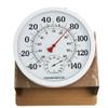 Large Analog Thermometer with Hygrometer for Indoor Outdoor Use, Wall Mounted Humidity Gauge, Dual Fahrenheit Celsius Scale, White Face Black Numbers for(White) view 3