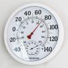Large Analog Thermometer with Hygrometer for Indoor Outdoor Use, Wall Mounted Humidity Gauge, Dual Fahrenheit Celsius Scale, White Face Black Numbers for(White) view 4