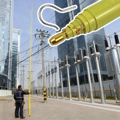 Adjustable Height Measuring Rods for Power Line Gap Checks, High Voltage Resistance Tool 35kV-500kV, Precision Measurement for Safety Inspections