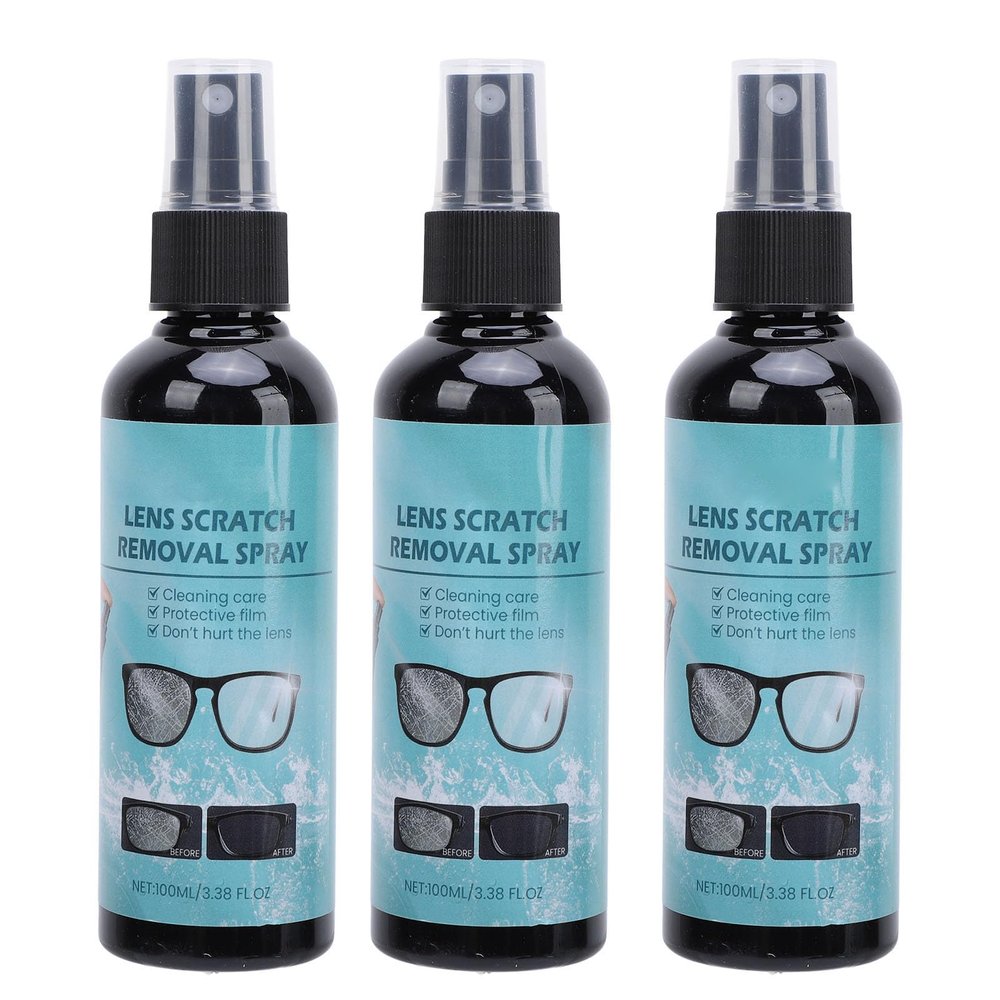 Eminchu Lens Scratch Remover Premium Glass Cleaning Spray for Glasses and Screens 3 Pack for Rapid Restoration of Eyeglass Lenses for All