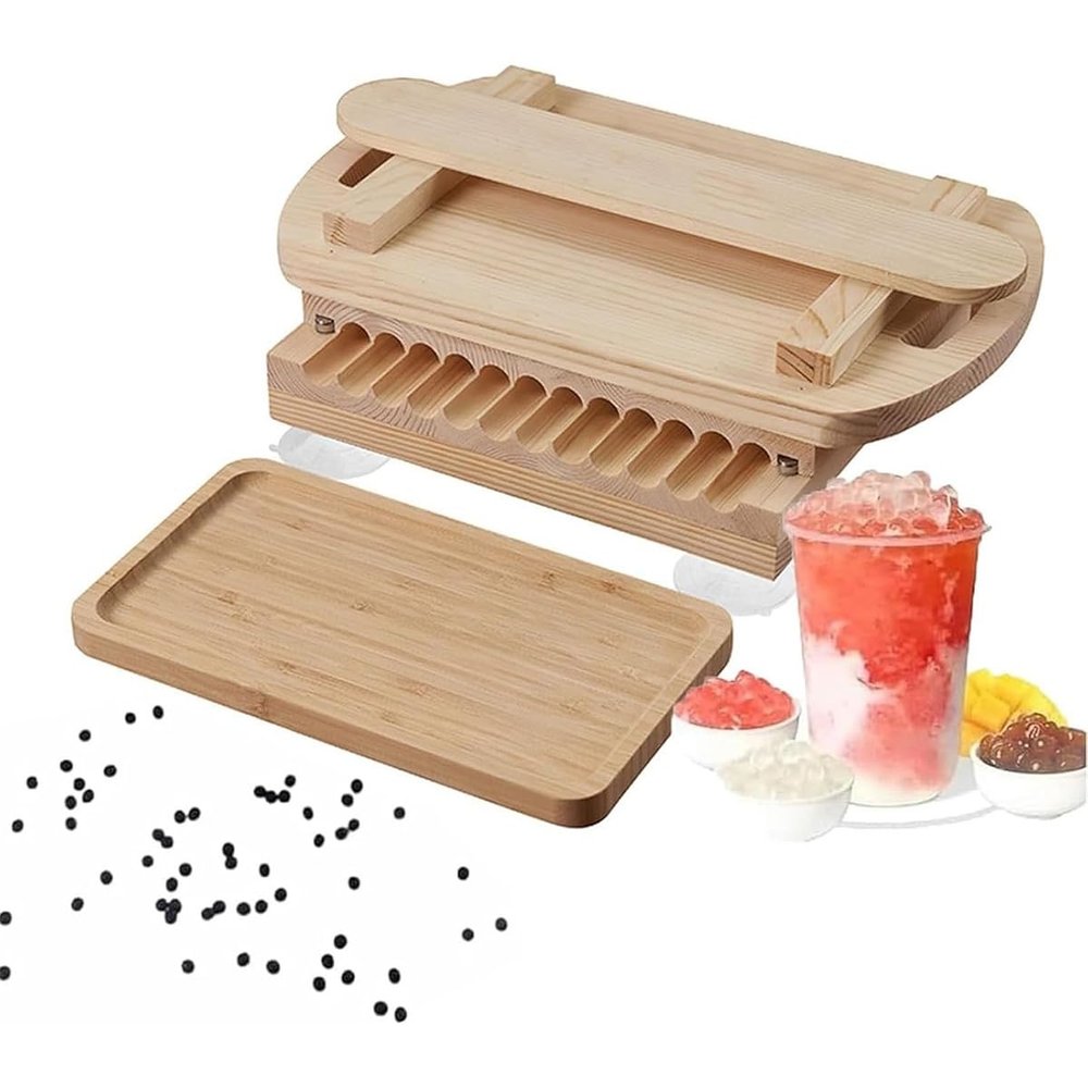 Manual Tapioca Pearl Maker Machine, 3-Size Adjustable Mold, for Bubble Tea Milk Tea Shop & Home Kitchen Dessert