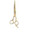 Baxnore Professional Barber Scissors Stainless Steel Hair Cutting Beard Trimming Scissors for Men Women Salon Home Use Sharp Durable Hairdressing Tools with Ergonomic Handle Gold (Flat Scissors: for view 1