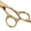 Baxnore Professional Barber Scissors Stainless Steel Hair Cutting Beard Trimming Scissors for Men Women Salon Home Use Sharp Durable Hairdressing Tools with Ergonomic Handle Gold (Flat Scissors: for view 2