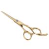 Baxnore Professional Barber Scissors Stainless Steel Hair Cutting Beard Trimming Scissors for Men Women Salon Home Use Sharp Durable Hairdressing Tools with Ergonomic Handle Gold (Flat Scissors: for view 3