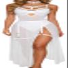 SEAUR Women Lingerie Set Patent Shine Adjustable Strap Bodysuit Transparent Mesh Slit Skirt 2 In 1 Outfit Clubwear White L view 1
