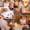 SEAUR Women Lingerie Set Patent Shine Adjustable Strap Bodysuit Transparent Mesh Slit Skirt 2 In 1 Outfit Clubwear White L view 4