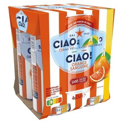 Son Palengrino Ciao Blood Orange Sparkling Soft Drink Cans 4x33cl