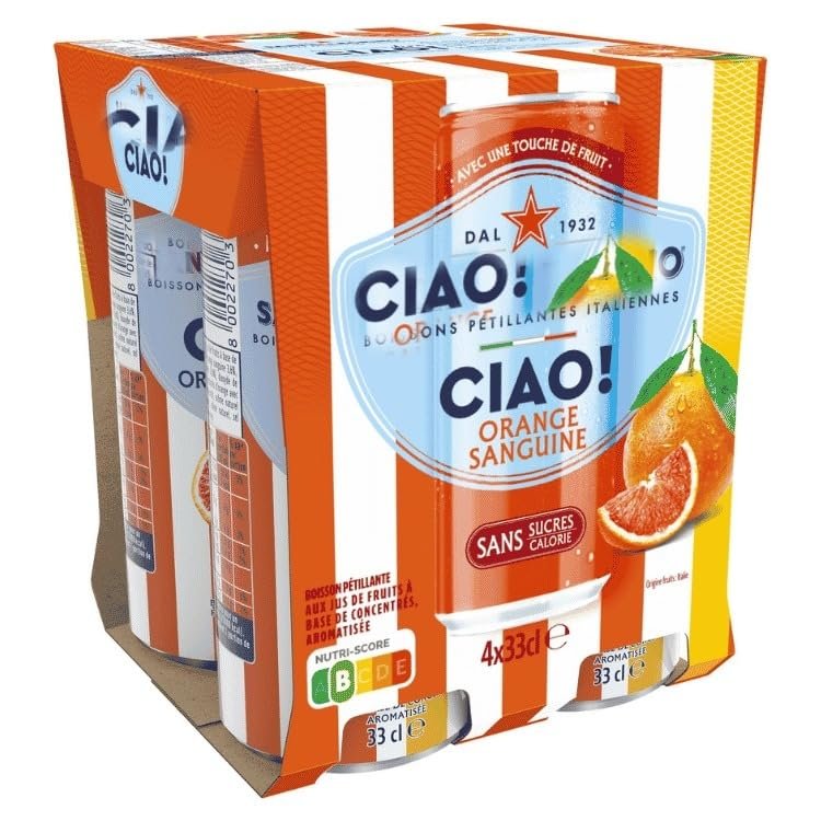 Son Palengrino Ciao Blood Orange Sparkling Soft Drink Cans 4x33cl