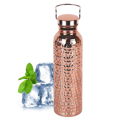 Ayurvedic Copper Vessel - Hammered Metal Canteen, Holistic Hydration Container, Detox Jug, Wellness Immune System Support | Sustainable BPA Free Solution for Gym Office Commuting