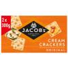 Jacob's Original Cream Crackers Twin Pack 2 x 300g | Crispy Savoury Crackers for Cheese, Dips & Spreads | Light Baked Snack Biscuits | Tea Time Crackers | Family Pack (pack of 2) view 1