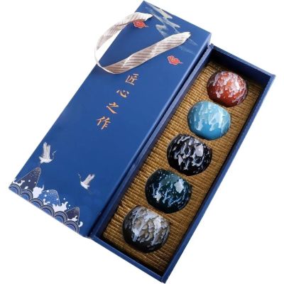 Five Elements Gift Box Chinese Ceramic Kung Fu Tea 5-piece Ceramic Teacup Suitable for Daily Drinking At Home