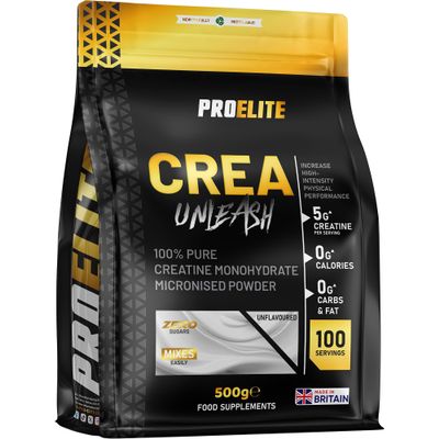 PROELITE Creatine Monohydrate Powder 500g Unflavoured - 100 Servings | Micronised Creatine for Muscle Strength, Performance & Recovery | Vegan Friendly Pre & Post Workout Supplement