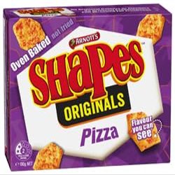 Arnott's Shapes Pizza Flavoured Crackers, Originals, Oven Baked, 190g